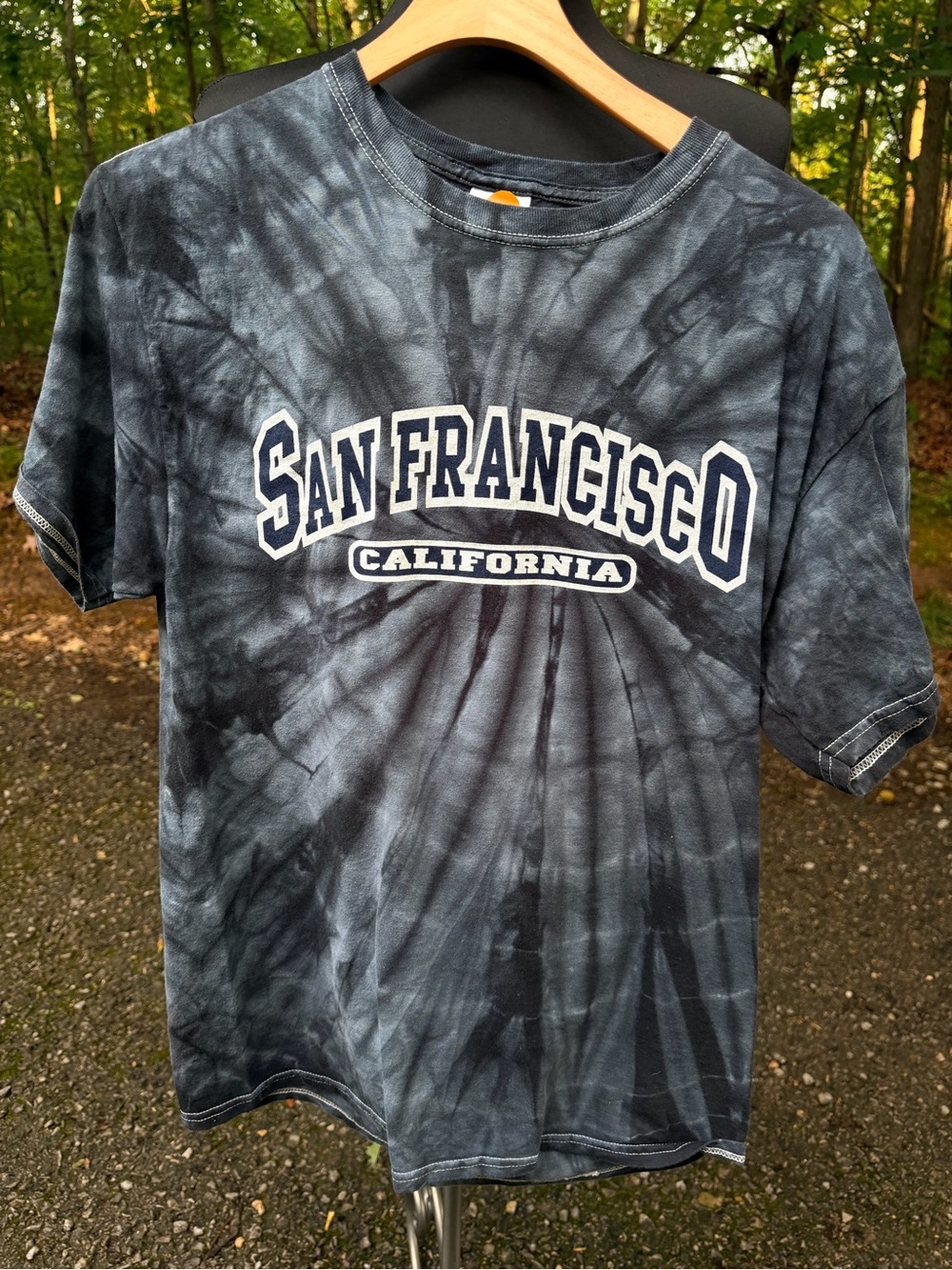 Black Tie-Dye Short Sleeve Shirt
